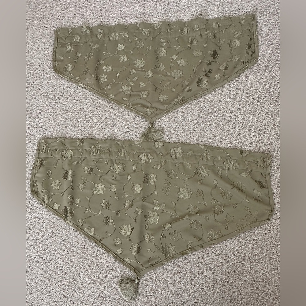 Sage Valances with Tassel Set of Four 39” wide Set of Two